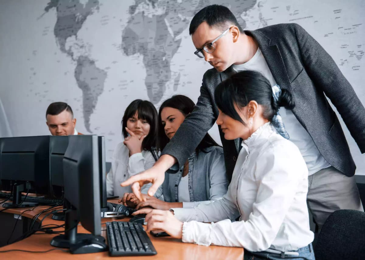 Enterprise cybersecurity monitoring and threat protection illustration
